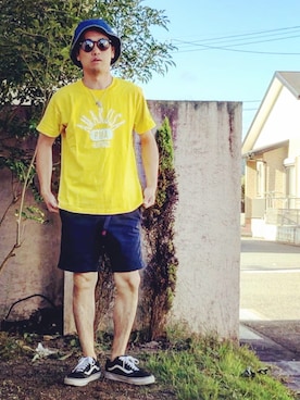 「黄色Tシャツ」｜SG Ryoheyさん（メンズ・163cm）の秋コーディネート