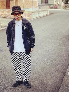 「HUF（ハフ）のアイテム（ジャケット/アウター）」を使った、SG Ryoheyさん（メンズ・163cm）の秋コーディネート