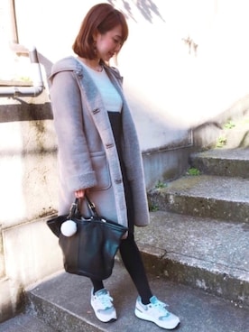 「DISCOAT（ディスコート）のアイテム（キーホルダー）」を使った、memeさん（レディース・158cm）の冬コーディネート