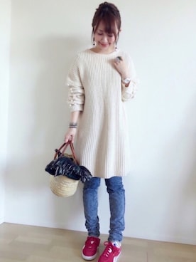 「passage mignon/flaneur（パサージュミニョンフラヌール）のアイテム（アクセサリー）」を使った、memeさん（レディース・158cm）の冬コーディネート