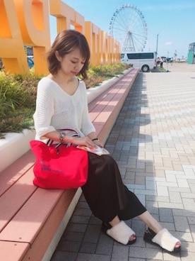 「BEAMS（ビームス）のアイテム（ピアス（両耳用））」を使った、memeさん（レディース・158cm）の夏コーディネート