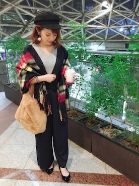 「ファー」｜「アイテム（フィギュア）」を使った、memeさん（レディース・158cm）の秋コーディネート