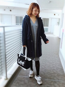 「アイテム（ダッフルコート）」を使った、memeさん（レディース・158cm）の春コーディネート