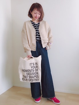 「BEAMS BOY（ビームスボーイ）のBEAMS BOY / アセチ ワイド リング（リング）」を使った、memeさん（レディース・158cm）の春コーディネート