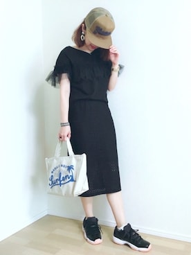 「BEAMS BOY（ビームスボーイ）のBEAMS BOY / アセチ ワイド リング（リング）」を使った、memeさん（レディース・158cm）の春コーディネート