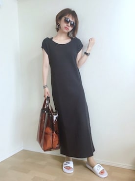 「BEAMS BOY（ビームスボーイ）のBEAMS BOY / アセチ ワイド リング（リング）」を使った、memeさん（レディース・158cm）の夏コーディネート