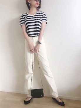 「BEAMS BOY（ビームスボーイ）のBEAMS BOY / アセチ ワイド リング（リング）」を使った、memeさん（レディース・158cm）の夏コーディネート