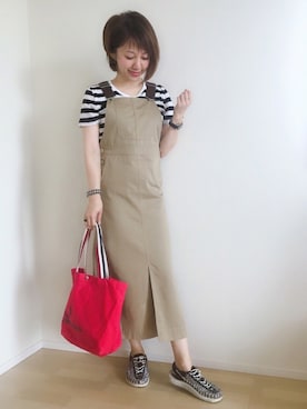 「BEAMS BOY（ビームスボーイ）のBEAMS BOY / アセチ ワイド リング（リング）」を使った、memeさん（レディース・158cm）の夏コーディネート