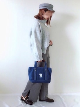 「U.S.POLO ASSN.」｜「アイテム（キャスケット）」を使った、memeさん（レディース・158cm）の冬コーディネート