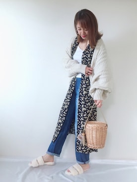 「BEAMS BOY（ビームスボーイ）のBEAMS BOY / アセチ ワイド リング（リング）」を使った、memeさん（レディース・158cm）の春コーディネート