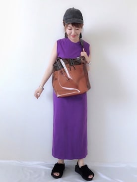 「FRUIT OF THE LOOM（フルーツオブザルーム）のアイテム（ワンピース/ドレス）」を使った、memeさん（レディース・158cm）の春コーディネート