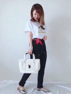 「petitcro（プティクロ）のpetitcro  ワイドバングル PCKB1901001（バングル/リストバンド）」を使った、memeさん（レディース・157cm）の夏コーディネート