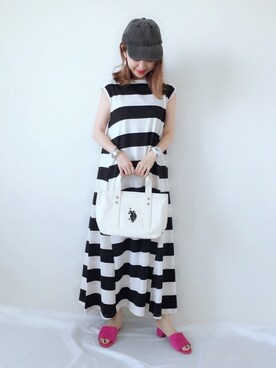 「petitcro（プティクロ）のpetitcro  ワイドバングル PCKB1901001（バングル/リストバンド）」を使った、memeさん（レディース・157cm）の夏コーディネート