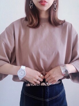 「petitcro」｜「アイテム（アナログ腕時計）」を使った、memeさん（レディース・158cm）の夏コーディネート