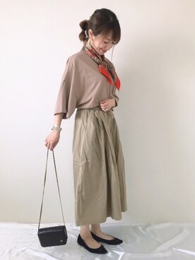 「petitcro（プティクロ）のpetitcro  ワイドバングル PCKB1901001（バングル/リストバンド）」を使った、memeさん（レディース・158cm）の秋コーディネート