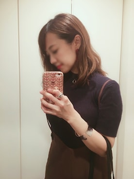 「petitcro（プティクロ）のpetitcro  ワイドバングル PCKB1901001（バングル/リストバンド）」を使った、memeさん（レディース・158cm）の秋コーディネート