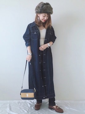 「Ifuru（イフル）のアイテム（ジャケット/アウター）」を使った、memeさん（レディース・158cm）の秋コーディネート