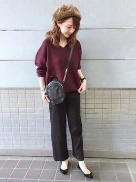 「petitcro（プティクロ）のpetitcro  ワイドバングル PCKB1901001（バングル/リストバンド）」を使った、memeさん（レディース・158cm）の秋コーディネート