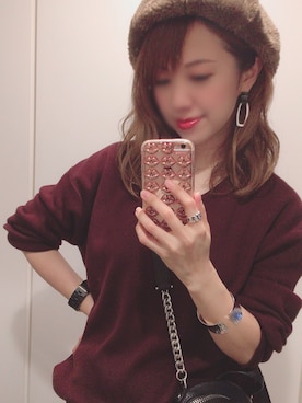 「petitcro（プティクロ）のpetitcro  ワイドバングル PCKB1901001（バングル/リストバンド）」を使った、memeさん（レディース・158cm）の秋コーディネート