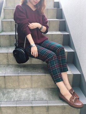 「petitcro（プティクロ）のpetitcro  ワイドバングル PCKB1901001（バングル/リストバンド）」を使った、memeさん（レディース・158cm）の秋コーディネート