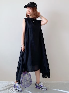 「PEANUTS（ピーナッツ）のアイテム（帽子）」を使った、memeさん（レディース・158cm）の夏コーディネート