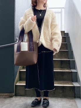 「Champion（チャンピオン）のアイテム（ノーカラージャケット）」を使った、memeさん（レディース・158cm）の秋コーディネート