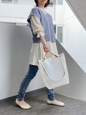 「petitcro（プティクロ）のpetitcro  ワイドバングル PCKB1901001（バングル/リストバンド）」を使った、memeさん（レディース・158cm）の春コーディネート