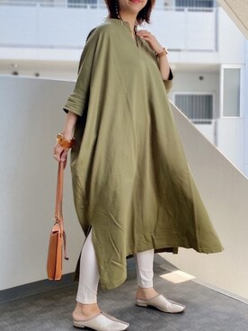 「PAULOWNIA（ポロウニア）のアイテム」を使った、memeさん（レディース・158cm）の夏コーディネート