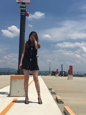 「DIESEL（ディーゼル）のアイテム（サロペット/オーバーオール）」を使った、yumenoさん（レディース・168cm）の夏コーディネート