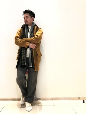 「Champion（チャンピオン）のアイテム（スニーカー）」を使った、ジョさん（メンズ・177cm）の冬コーディネート
