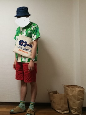 「ボヘミアンズ」｜「アイテム（帽子）」を使った、きくまささん（メンズ・165cm）の春コーディネート
