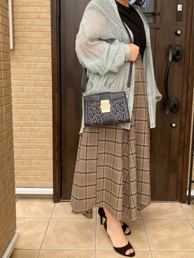 「しまむら（シマムラ）のアイテム（ショルダーバッグ、その他）」を使った、リーさん（レディース・157cm）の秋コーディネート