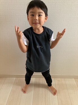 「しまむら（シマムラ）のアイテム（その他トップス、ブルー系）」を使った、リーさん（レディース・157cm）の秋コーディネート