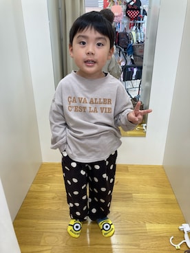 「しまむら（シマムラ）のアイテム（その他トップス、ベージュ系）」を使った、リーさん（レディース・157cm）の秋コーディネート