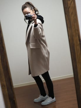 「コクーンコート」｜「アイテム（チェスターコート）」を使った、Yukiさん（レディース・157cm）の冬コーディネート