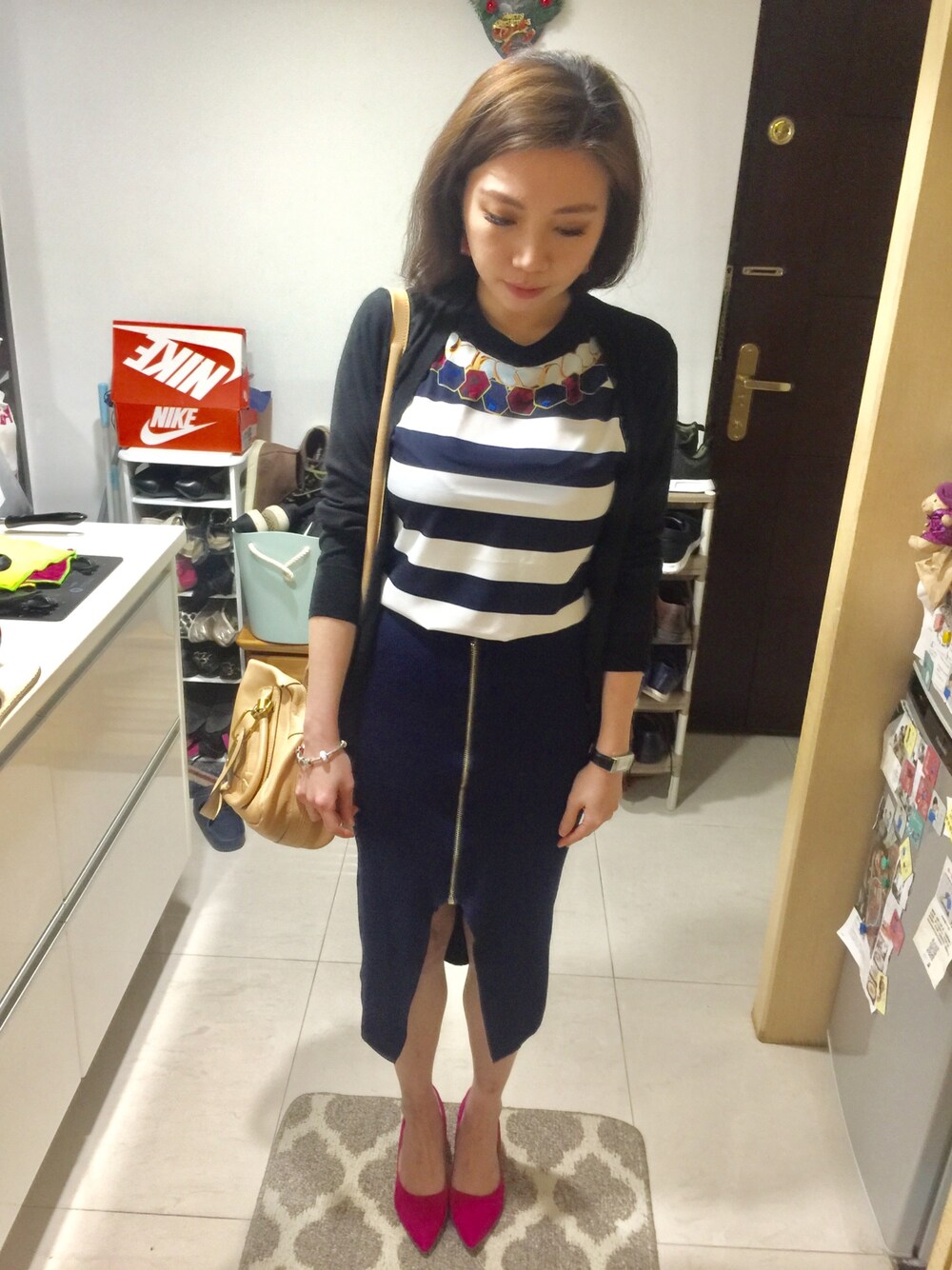 「ted baker、Chloe、chloebag、jlc、watch、clarks、pink、working style」｜「Ted Bakerのアイテム（アンサンブル、その他）」を使った、MMさん（レディース・157cm）の春コーディネートの1枚目の写真