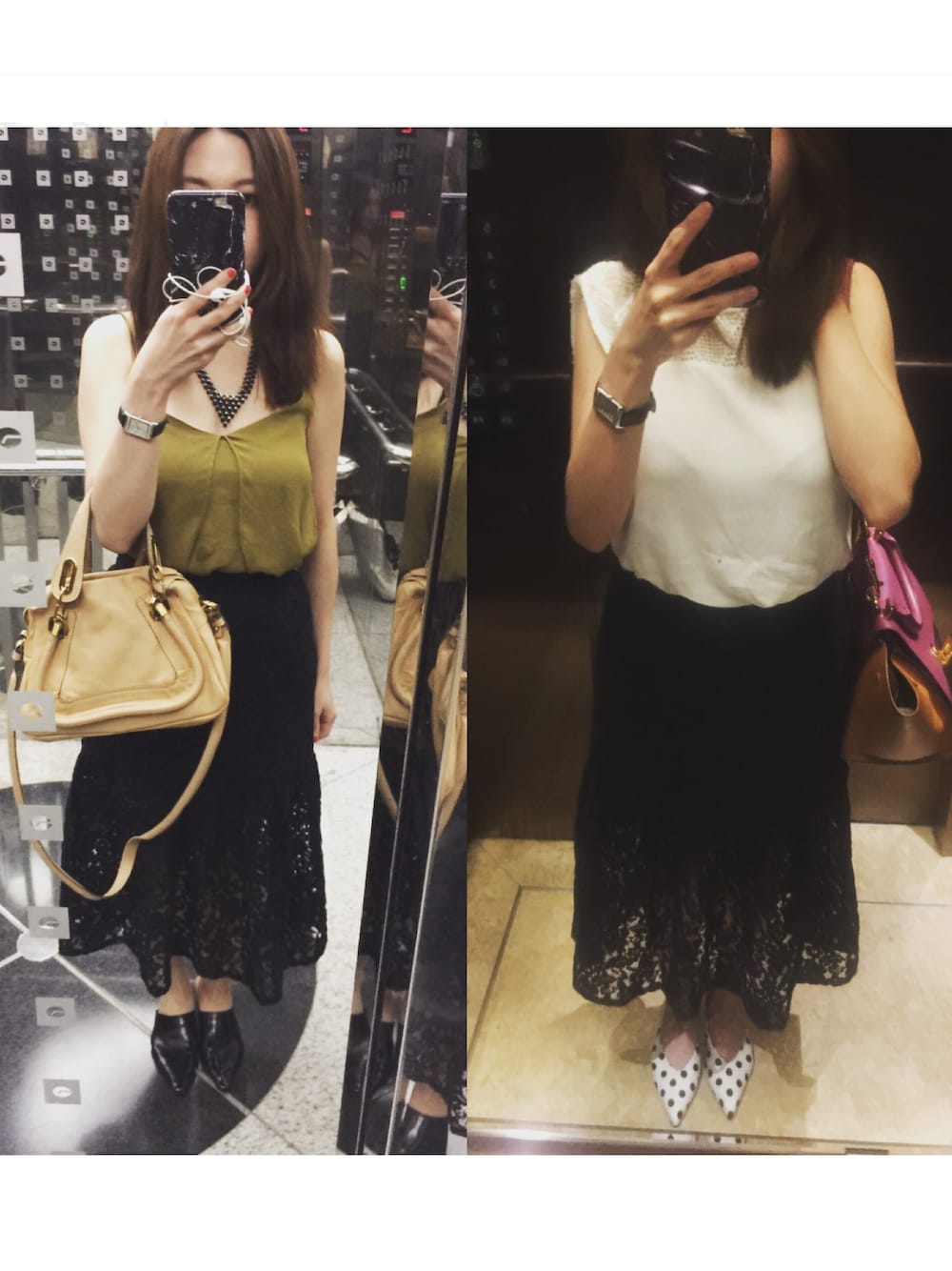 「仕事着、Chloe、CELINE」｜「Chloeのアイテム（ハンドバッグ、ベージュ系）」を使った、MMさん（レディース・157cm）の秋コーディネートの1枚目の写真