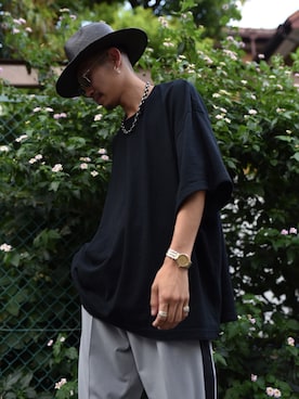 「RIN（リン）のアイテム（トップス）」を使った、92.26さん（メンズ・180cm）の夏コーディネート