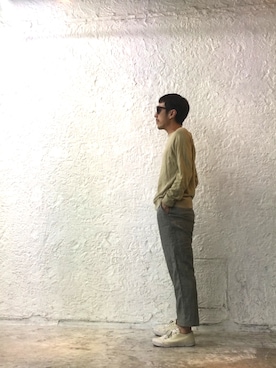 「CLASS（クラス）のアイテム（スラックス）」を使った、Yasuhiro Tsushimaさん（メンズ・165cm）の春コーディネート