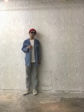 「MSGM（エムエスジーエム）のアイテム（スラックス）」を使った、Yasuhiro Tsushimaさん（メンズ・165cm）の夏コーディネート