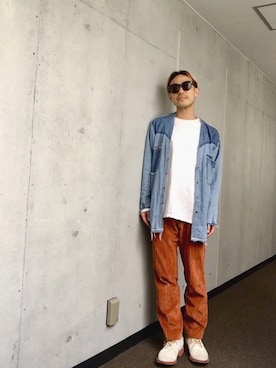 「MARK MCNAIRY（マークマクナイリー）のアイテム」を使った、Yasuhiro Tsushimaさん（メンズ・165cm）の秋コーディネート