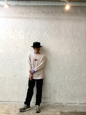 「DIGAWEL（ディガウェル）のアイテム（スウェット）」を使った、Yasuhiro Tsushimaさん（メンズ・165cm）の冬コーディネート
