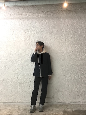 「UNIVERSAL PRODUCTS（ユニバーサルプロダクツ）のアイテム（シャツ/ブラウス、ブルー系）」を使った、Yasuhiro Tsushimaさん（メンズ・165cm）の冬コーディネート