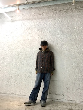 「Needles（ニードルス）のアイテム（パーカー、グリーン系）」を使った、Yasuhiro Tsushimaさん（メンズ・165cm）の春コーディネート