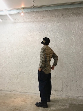 「ADAM KIMMEL（アダムキメル）のアイテム（シャツ/ブラウス、イエロー系）」を使った、Yasuhiro Tsushimaさん（メンズ・165cm）の春コーディネート