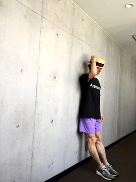 「glamb（グラム）のアイテム（ハット、ベージュ系）」を使った、Yasuhiro Tsushimaさん（メンズ・165cm）の春コーディネート