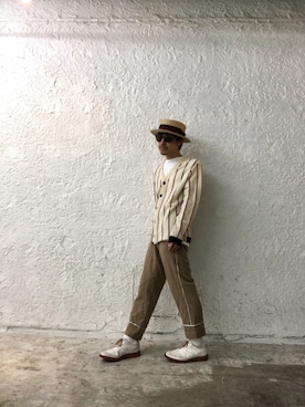 「MARK MCNAIRY（マークマクナイリー）のアイテム」を使った、Yasuhiro Tsushimaさん（メンズ・165cm）の春コーディネート