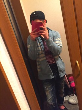 「STARTER BLACK LABEL（スターターブラックレーベル）のアイテム（帽子）」を使った、ko-he-さん（メンズ・168cm）の夏コーディネート