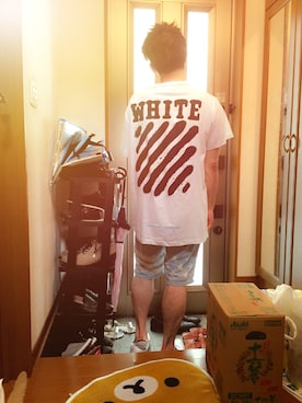 「オフホワイト」｜「アイテム（スリッポン）」を使った、ko-he-さん（メンズ・168cm）の夏コーディネート