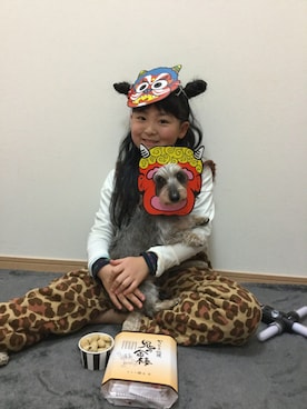 「鬼のパンツ」｜Rieruさん（キッズ・133cm）の冬コーディネート